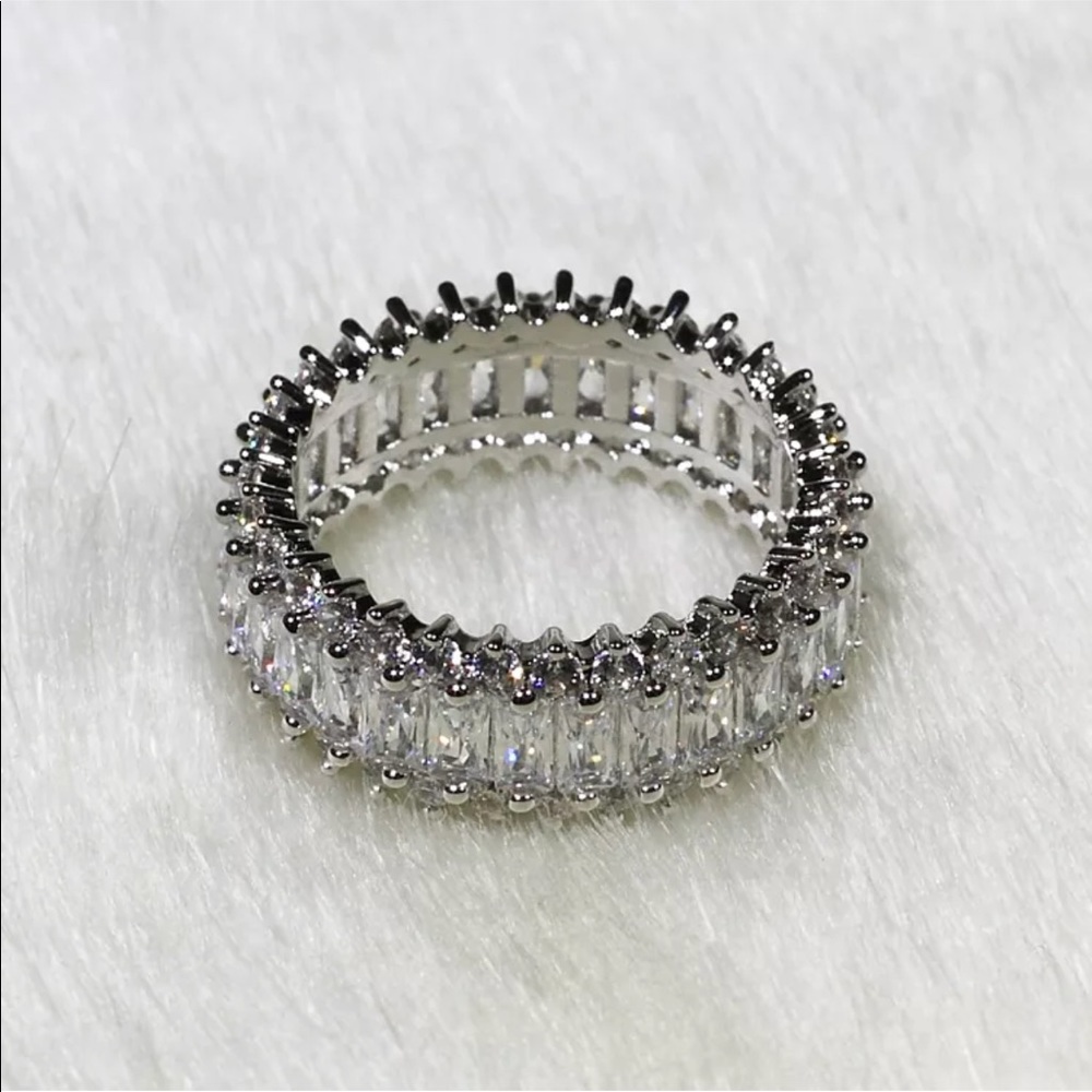 18k White Fold Filled CZ Ring - Picture 6 of 6